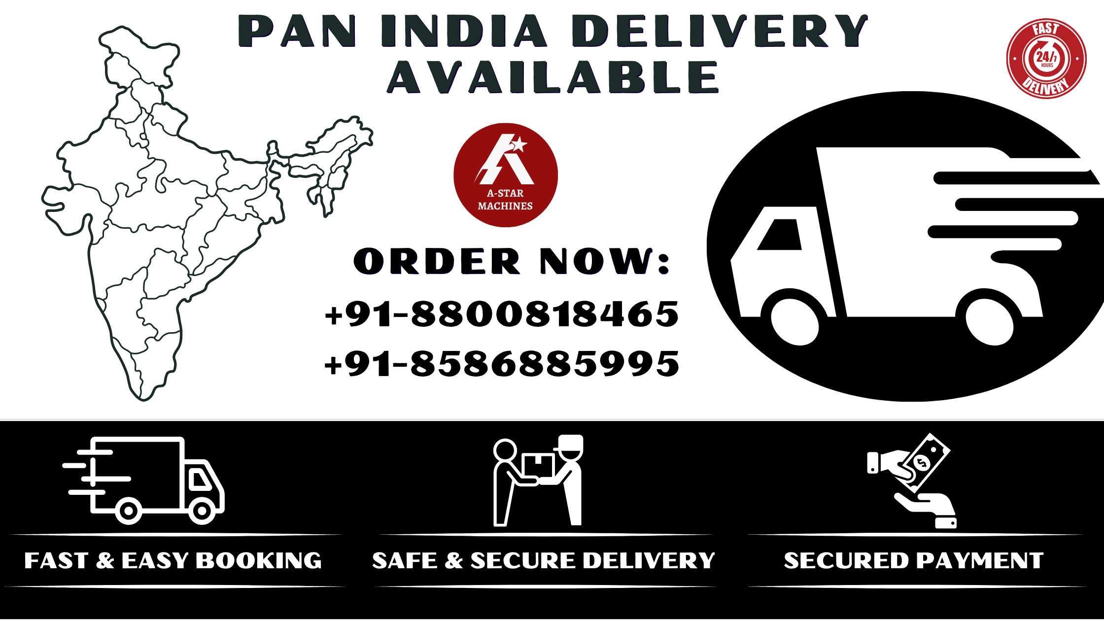 A Star Machines Pan India Delivery Available